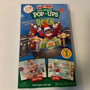 The Elf on the Shelf Insta-Moment Pop-Ups 3 Scenes Donut Shop Spa Day Rock Music